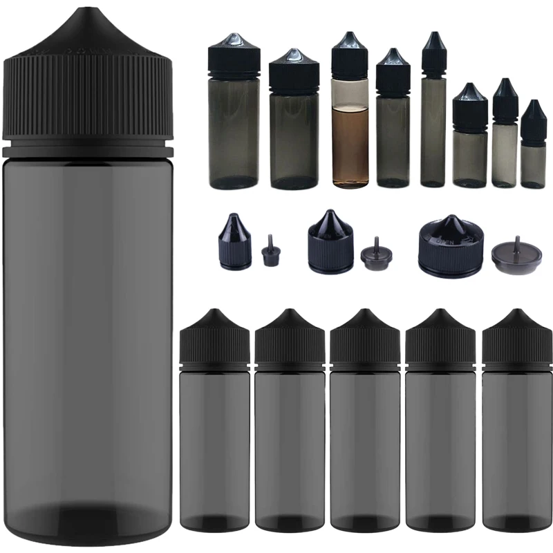 Juice Bottle Dropper - Botol tetes plastik PET hitam, wadah